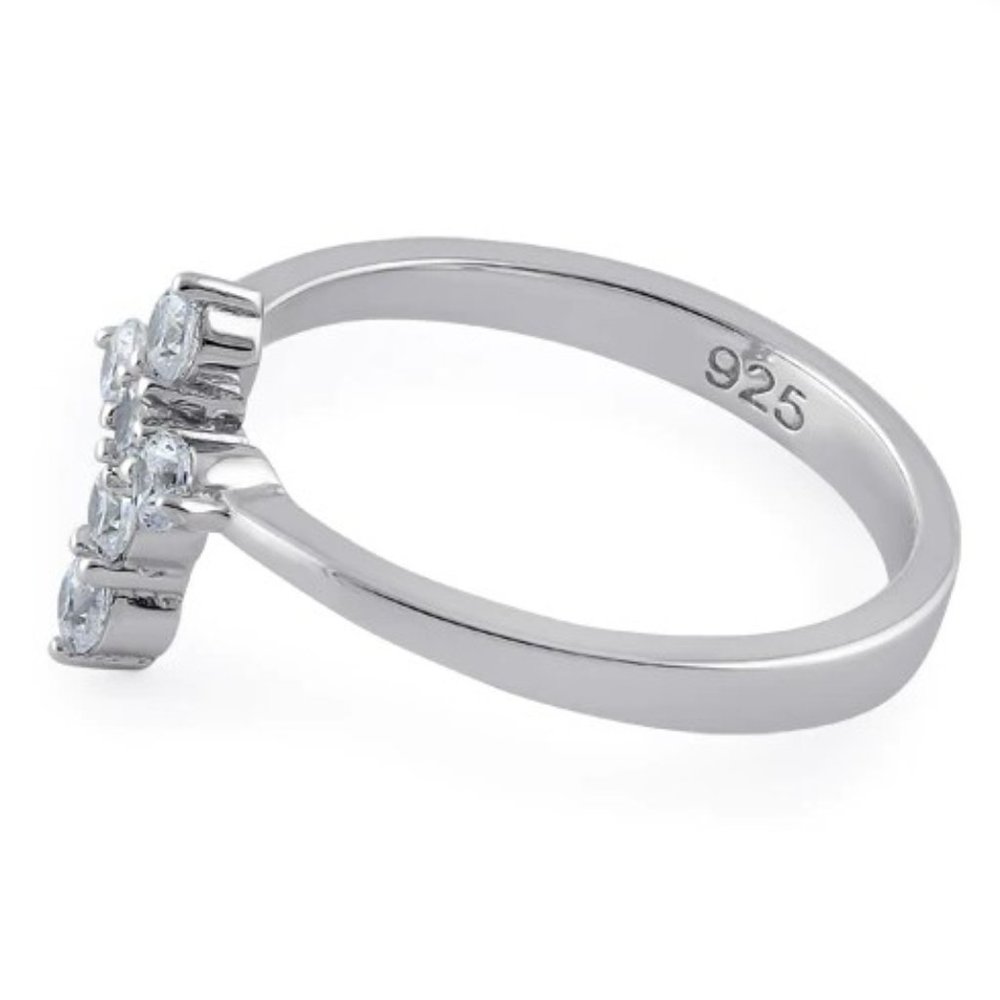 925 STERLING SILVER Dainty Cross Cubic Zirconia Ring - Picture 15 of 16